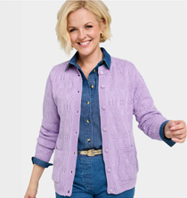 Cable and Diamond Design Cardigan - LD369